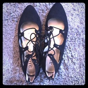 A.N.A. Laced zip back flats